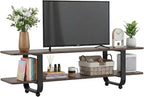 Welnow Walnut TV Stand for 65" TV, Mid Century Modern Entertainment Center by LifeGetsBetterWithWelnow