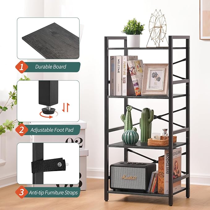 Yoobure 4 Tier Bookshelf - Image 4
