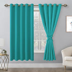 Blackout Curtains for Bedroom, 60 x 63 Inches Long, Peacock Teal | Thermal - Image 8