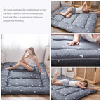 MAXYOYO Grey Triangle Printed Japanese Futon Floor Mattress, Thicken Sleeping - Image 6