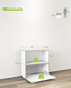 32.5-Inch Flip-Top Side Table & Buffet Cabinet - Image 3