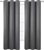 Grey Thermal Blackout Curtains/38 x 84 Inch/Set of 2 Panels Room Darkening - Image 2