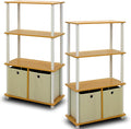 Furinno Go Green 4-Tier Multipurpose Storage Rack Shelving Unit by Furinno-FitsYourSpaceFitsYourBudget