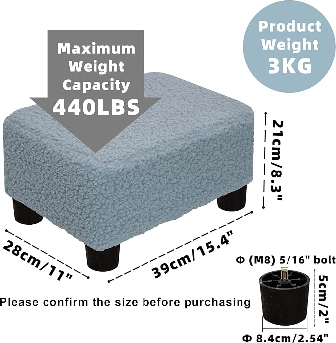 CAROLMADE Small Foot Stool Ottoman Footstool - Image 3