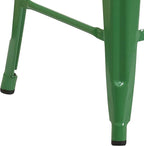 Flash Furniture Kai Commercial Grade 24" High Backless Green Metal - Image 7