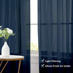 Chyhomenyc Sheer Curtains 63 Inch Length 2 Panels, Soft Airy, Rod Pocket - Image 7