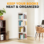SpaceAid 4 Tier Rotating Bookshelf Tower, Spinning Bookcase Lazy Susan - Image 6