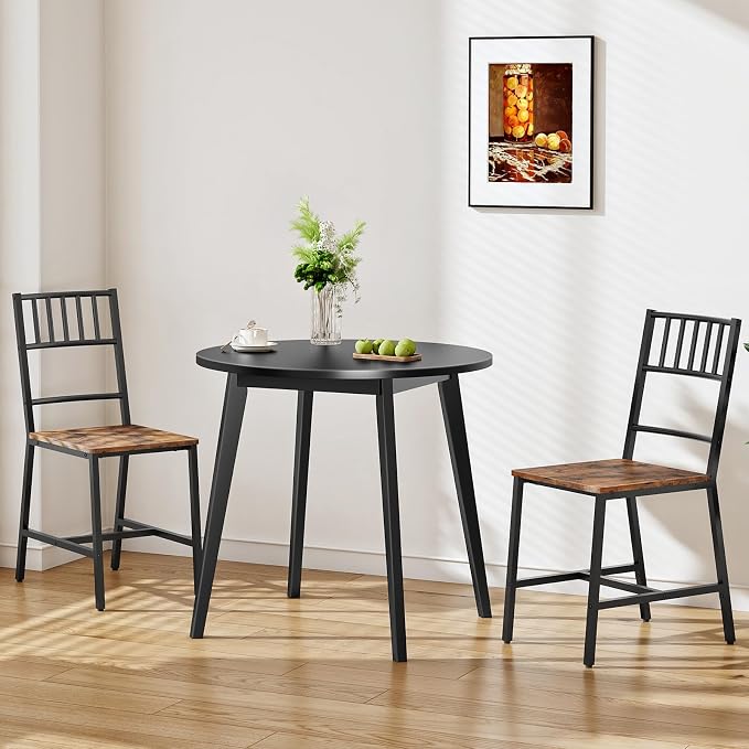 HOOBRO Bamboo Dining Table, Round Dining Table - Image 5