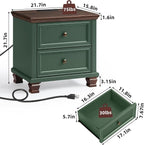 SAVOR LIFE Farmhouse Nightstand Set of 2 - Image 2