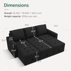 HONBAY Modular Sectional Couch Sleeper Sofa Bed - Image 2