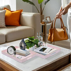 MAONAME Pink Serving Tray Set of 2, Plastic Decorative Trays - Image 5