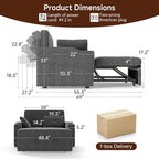 Loveseat Sleeper Sofa, 3-in-1 Convertible Sofa Bed, Pull Out Couch - Image 2