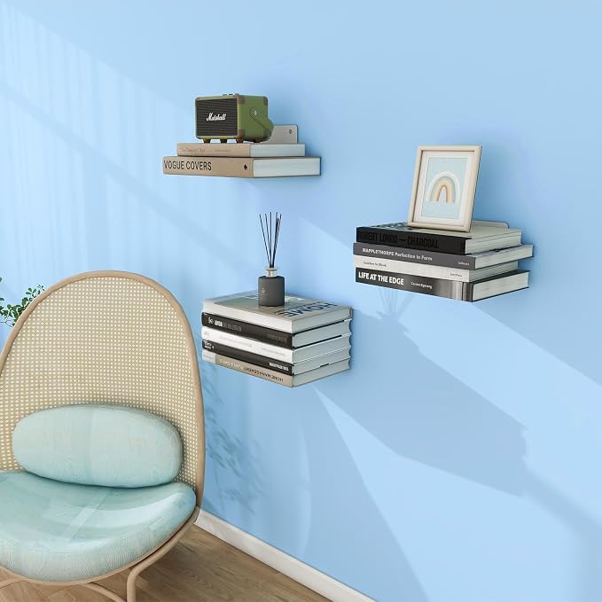 FENTEC Floating Book Shelves for Wall, Wall Mounted Floating Bookshelf - Image 8