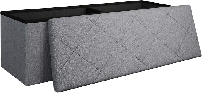 43 Inches Folding Storage Ottoman Bench by Unknown