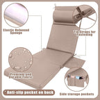 Wenqik 2 Pcs Outdoor Chaise Lounge Cushion - Image 2