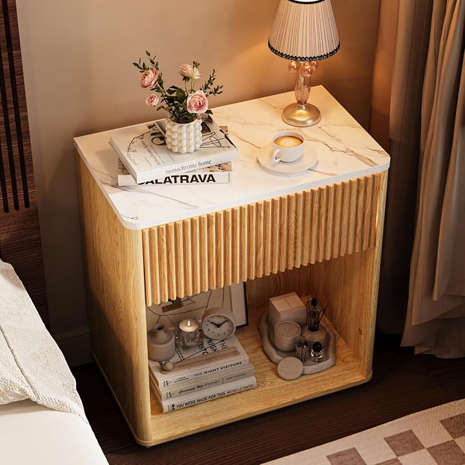 Modern Fluted Nightstand Set of 2 - Image 4