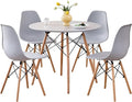 5-Piece Round Dining Table Set, Small 35.5" Kitchen Table Chairs Set of 4 Space by LECAFURHL
