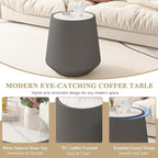 19.68" Round Marble End Table, Modern Cup Shaped Side Table - Image 5