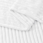 BEDELITE Ribbed Jacquard White Fleece Throw Blanket - Image 4