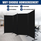 Room Divider 6FT Portable Room Dividers and Folding Privacy Screens, 4 Panel - Image 2