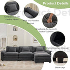 Oprisen 120" Modular Sectional Sofa, Comfy Cloud Couch Sectional Sofa - Image 6