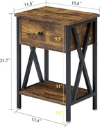 VECELO Nightstands Set of 2, Modern Bedside End Tables, Night Stands - Image 3