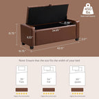 GRAINELL Storage Ottoman Bench, Upholstered Tufted Bedroom Bench - Image 2