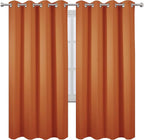 Orange Thermal Blackout Curtains/52 x 72 Inch/Set of 2 Panels Room Darkening - Image 2