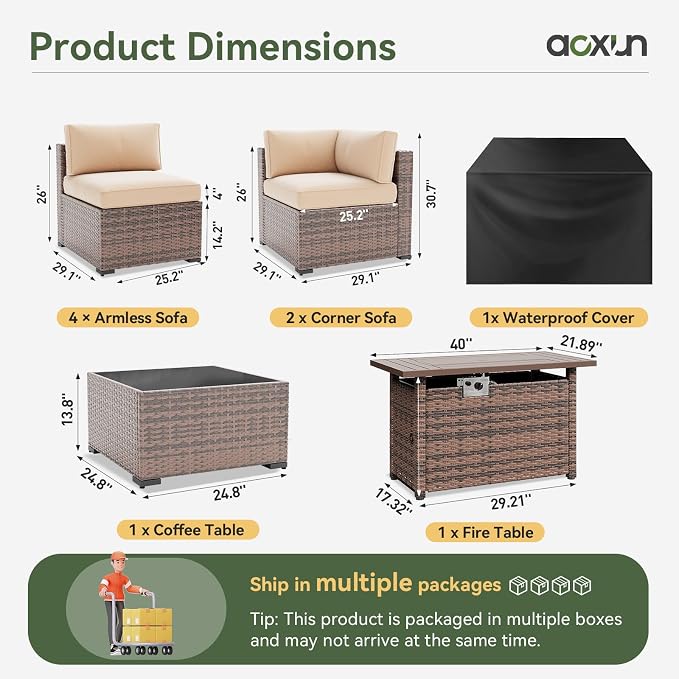 Aoxun 8 Piece Patio Furniture Set - Image 4