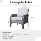 ovios 2-Piece Patio Furniture Set, Outdoor Wicker Sofa - Image 8