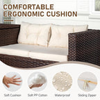 VINGLI 4 Pieces Outdoor Sectional Wicker Patio Furniture - Image 6