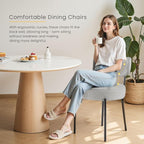 DUMOS Dining Chairs Set of 4, Mid Century Modern Chair Round Upholstered Curved - Image 5