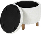 Homepop Home Decor | Upholstered Round Tufted Foot Rest Ottoman | Ottoman - Image 9