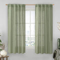 Sheer Linen Curtains 63 Inches Long by LAMIT