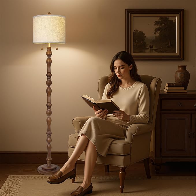 65.5" Natural Real Wood Floor Lamp - Image 4
