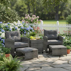 Tangkula 5 Pieces Patio Conversation Set, PE Wicker Rattan Outdoor Furniture Set - Image 2
