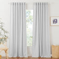 RYB HOME Linen Sheer Curtains for Living Room Textured Semi Sheer Curtains by RYBHOME