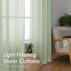 Light Green Sheer Curtains 63 Inches Long 2 Panels - Image 7