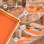 MAONAME Orange Serving Trays Set of 2, Plastic Decorative Trays - Image 6