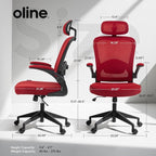 Oline ErgoAir Ergonomic Office Chair – Adjustable Lumbar Support, Flip-Up - Image 3