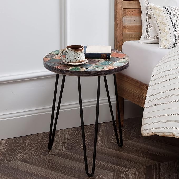 Greenage Reclaimed Wood End Table Bedroom - Image 4