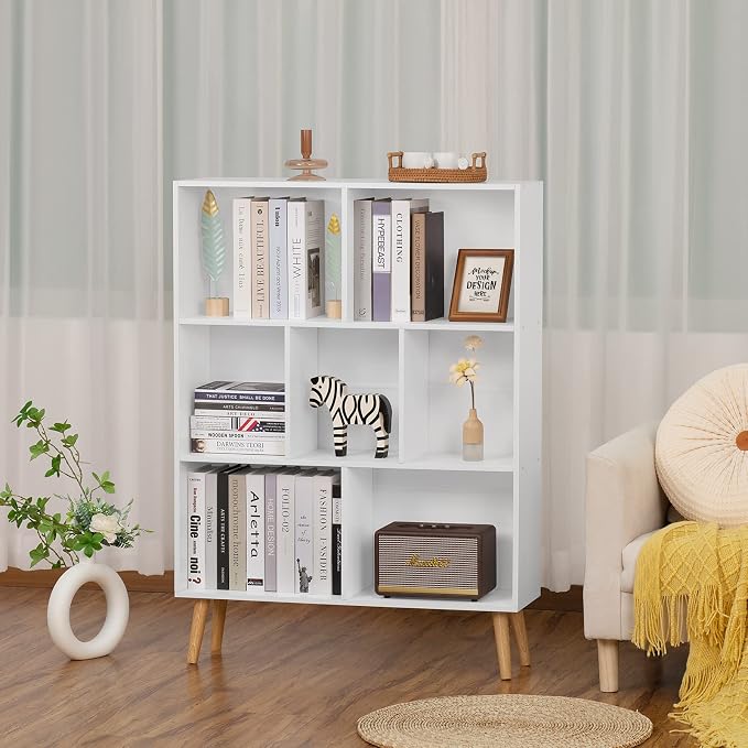 YAHARBO White Bookshelf, 3 Tier Book Shelf - Image 5