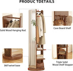 WoodsWhisper Full Length Mirror Coat Rack Solid Wood Floor Mirror 66"x12" Full - Image 8