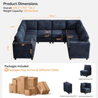 104'' U Shaped Modular Sofa, Sectional Couches - Image 2
