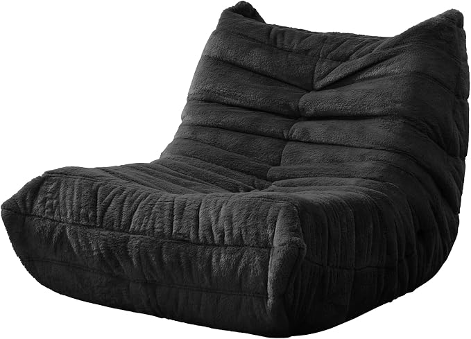 Hobestluk Bean Bag Chair with Memory Foam Ultra Soft Faux Fur Fabric Ergonomic - Image 3