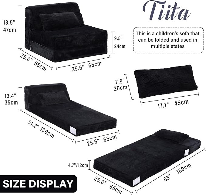 Tiita Convertible Folding Kids Sofa Bed - Image 3
