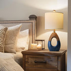 OYEARS 19" Table Lamp for Living Room, Boho Lamp for Bedroom, Bedside for - Image 7