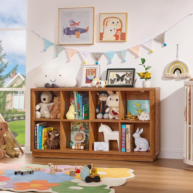 Joaxswe 8 Cube Storage Book Shelf, Floor Standing Wooden Cubby Bookcase - Image 8