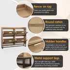 Maupvit Large Rattan Shoe Storage Cabinet - Image 4