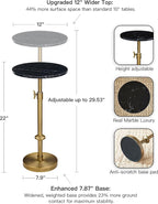 Adjustable-Height Marble Drink Table - Image 3